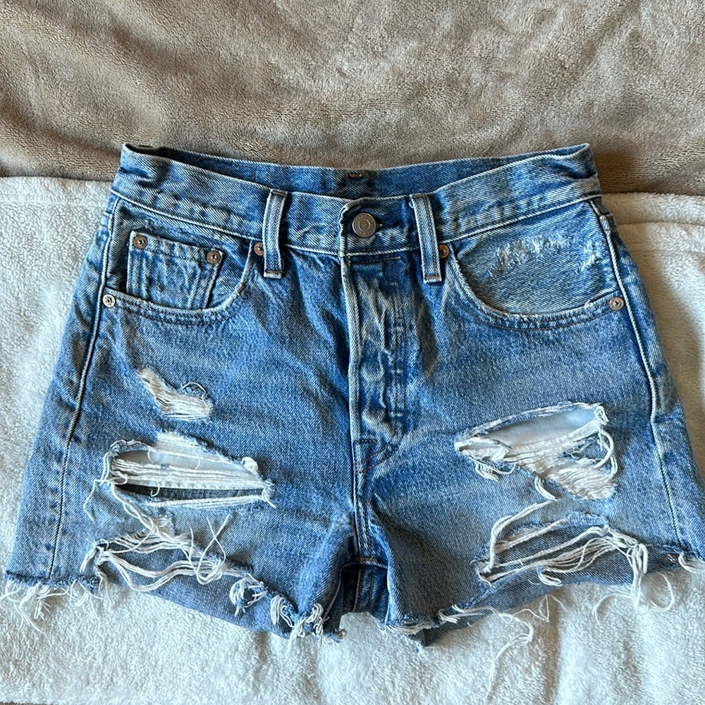 Levi’s Distressed Cutoff Denim Shorts